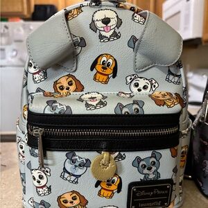 Loungefly Light Blue Cartoon Puppy Print Mini Backpack
